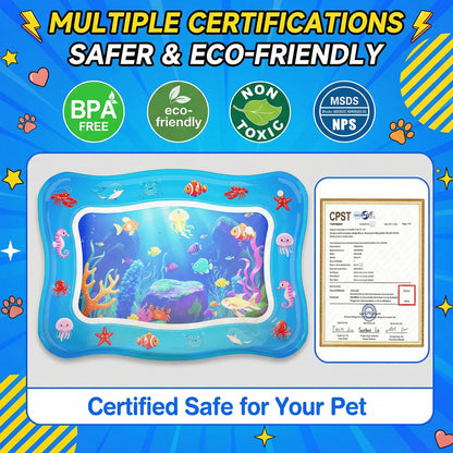 Cat Water Play Mat with Floating Fish