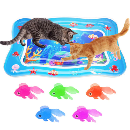  Cat Water Play Mat with Floating Fish