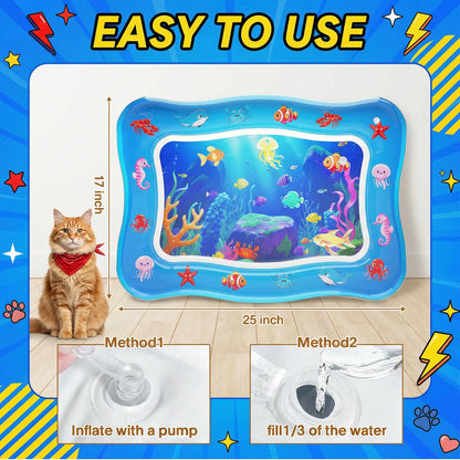  Cat Water Play Mat with Floating Fish