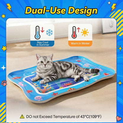  Cat Water Play Mat with Floating Fish