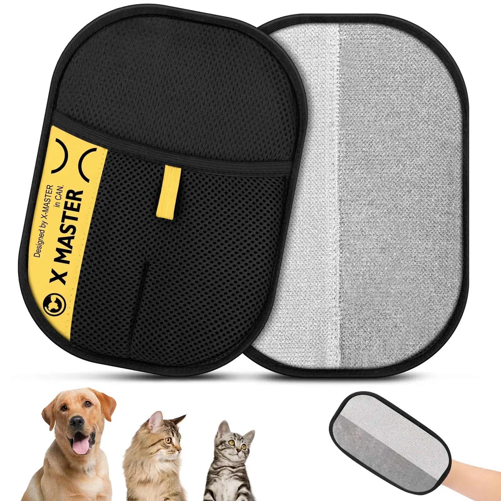 Electrostatic Pet Grooming Gloves – Reusable Hair Remover for Furniture, Couch & Carpet